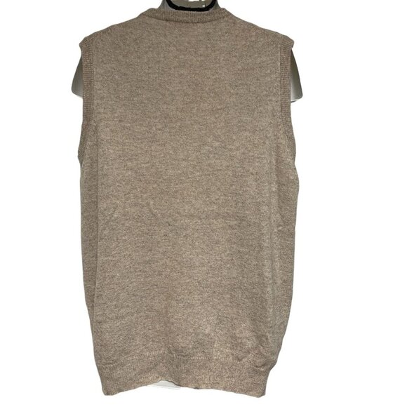 EWM Machine Washable Soft Lambswool Dad Vest Beige Men's Size L - Picture 2 of 10